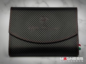 Document Holder - Alfa Romeo Logo - Carbon Fiber Finish
